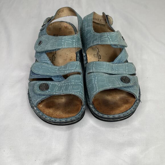 Finn Comfort Teal Blue Sandals Size EU 37D/US 6.5-7 Made in Germany, comfort - Picture 2 of 9